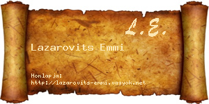 Lazarovits Emmi névjegykártya